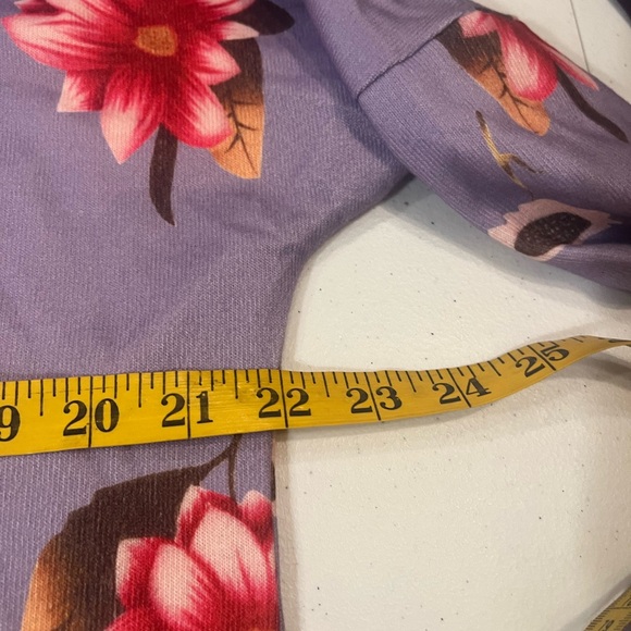MISSLOOK top long sleeve lavender with floral pattern size 2XL - Picture 8 of 9